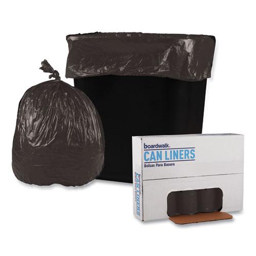 Low-Density Waste Can Liners, 10 gal, 0.35 mil, 24" x 23", Black, 50 Bags/Roll, 10 Rolls/Carton. Picture 4