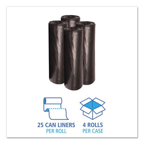 Low-Density Waste Can Liners, 56 gal, 0.6 mil, 43" x 47", Black, 25 Bags/Roll, 4 Rolls/Carton. Picture 3