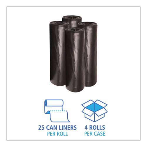 Low-Density Waste Can Liners, 45 gal, 0.6 mil, 40" x 46", Black, 25 Bags/Roll, 4 Rolls/Carton. Picture 3