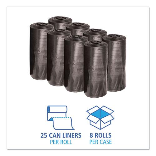 Low-Density Waste Can Liners, 33 gal, 0.5 mil, 33" x 39", Black, 25 Bags/Roll, 8 Rolls/Carton. Picture 3