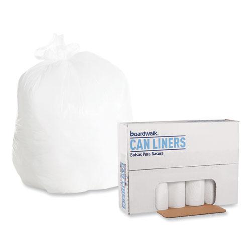 Low-Density Waste Can Liners, 30 gal, 0.6 mil, 30" x 36", White, 25 Bags/Roll, 8 Rolls/Carton. Picture 4