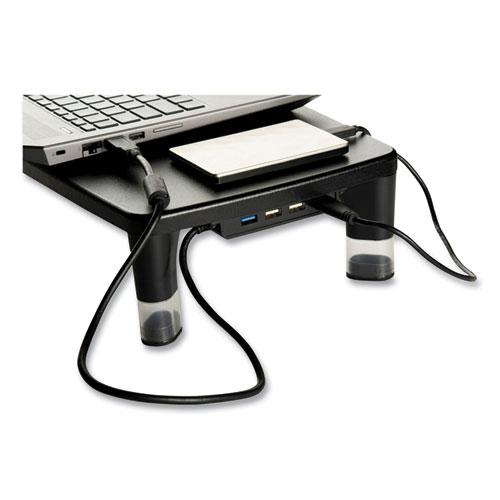 Monitor Stand MS100B, 21.6 x 9.4 x 2.7 to 3.9, Black/Clear, Supports 33 lb. Picture 6
