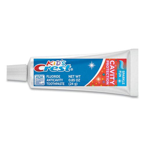 Kids' Sparkle Toothpaste, Blue, Bubblegum Flavor, 0.85 oz Tube, 72/Carton. Picture 1