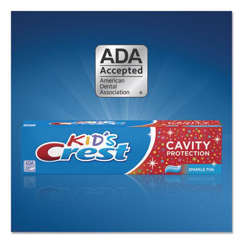Kids' Sparkle Toothpaste, Blue, Bubblegum Flavor, 0.85 oz Tube, 72/Carton. Picture 2