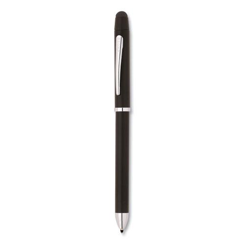 Tech3+ Multi-Color Ballpoint Pen/Stylus, Retractable, Medium 1 mm, Black/Red Ink, Satin Black/Chrome-Plated Accents Barrel. The main picture.