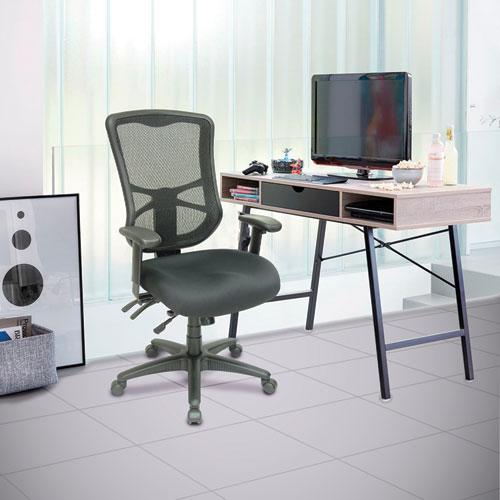 Alera Elusion Series Mesh High-Back Multifunction Chair, Supports Up to 275 lb, 17.2" to 20.6" Seat Height, Black. Picture 12