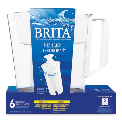 Classic Water Filter Pitcher, 40 oz, 5 Cups, Clear. Picture 9