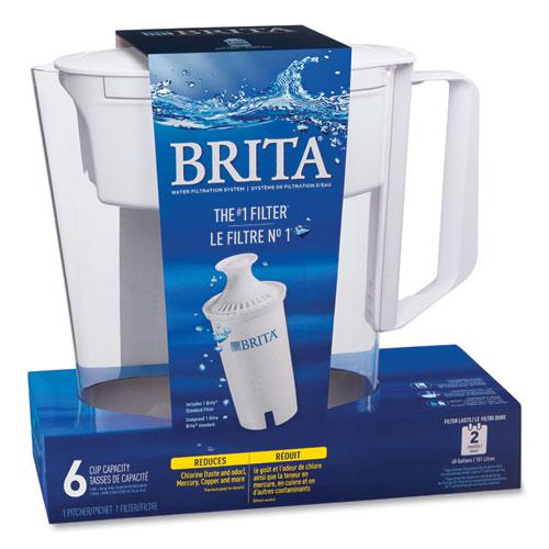Classic Water Filter Pitcher, 40 oz, 5 Cups, Clear, 2/Carton. Picture 7