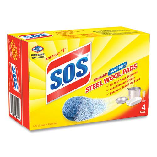 Steel Wool Soap Pad, Steel, 4/Box, 24 Boxes/Carton. Picture 5