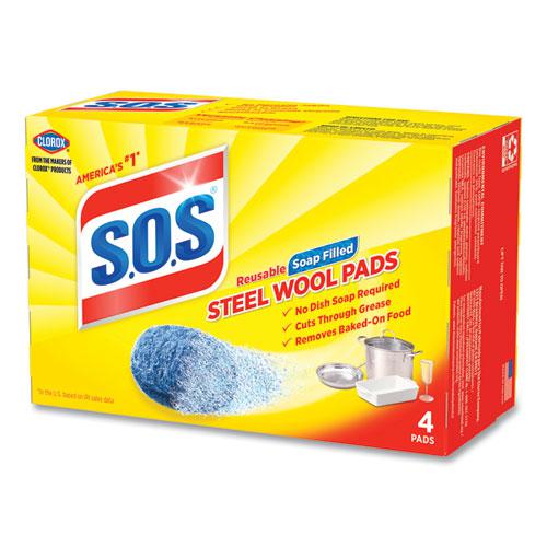 Steel Wool Soap Pad, Steel, 4/Box, 24 Boxes/Carton. Picture 6