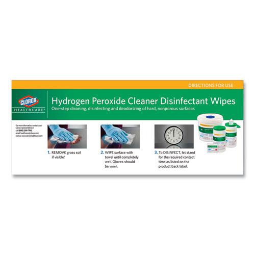 Hydrogen Peroxide Cleaner Disinfectant Wipes, 9 x 6.75, Unscented, White, 95/Canister, 6 Canisters/Carton. Picture 5