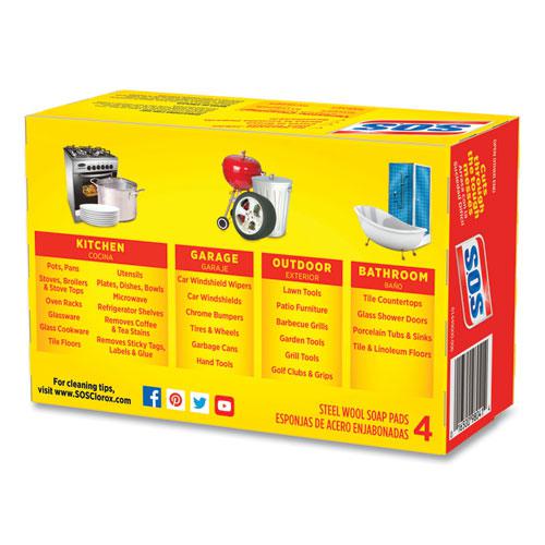 Steel Wool Soap Pad, Steel, 4/Box, 24 Boxes/Carton. Picture 4