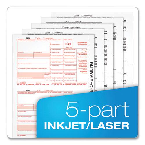 1099-DIV Tax Forms for Inkjet/Laser Printers, Fiscal Year: 2023, Five-Part Carbonless, 8 x 5.5, 2 Forms/Sheet, 24 Forms Total. Picture 3