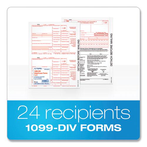 1099-DIV Tax Forms for Inkjet/Laser Printers, Fiscal Year: 2023, Five-Part Carbonless, 8 x 5.5, 2 Forms/Sheet, 24 Forms Total. Picture 2