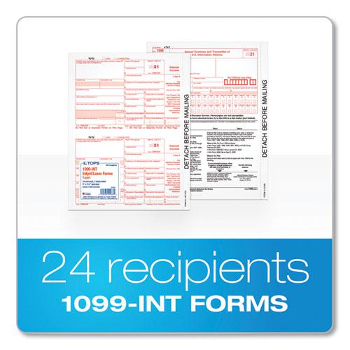 1099-INT Tax Forms for Inkjet/Laser Printers, Fiscal Year: 2023, Five-Part Carbonless, 8 x 5.5, 2 Forms/Sheet, 24 Forms Total. Picture 2