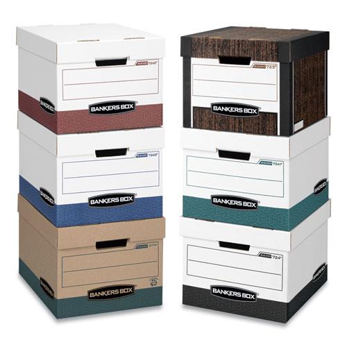 R-KIVE Heavy-Duty Storage Boxes, Letter/Legal Files, 12.75" x 16.5" x 10.38", Woodgrain, 4/Carton. Picture 3