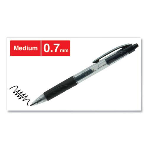 Comfort Grip Gel Pen, Retractable, Medium 0.7 mm, Black Ink, Clear/Black Barrel, 36/Pack. Picture 4