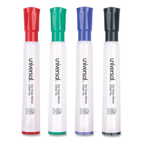 Dry Erase Marker, Broad Chisel Tip, Assorted Colors, 4/Set. The main picture.