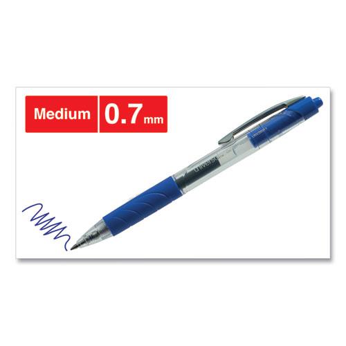 Comfort Grip Gel Pen, Retractable, Medium 0.7 mm, Blue Ink, Clear/Blue Barrel, 36/Pack. Picture 4