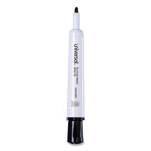 Dry Erase Marker, Medium Bullet Tip, Black, Dozen. Picture 5
