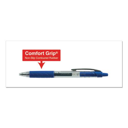Comfort Grip Gel Pen, Retractable, Medium 0.7 mm, Blue Ink, Clear/Blue Barrel, 36/Pack. Picture 5