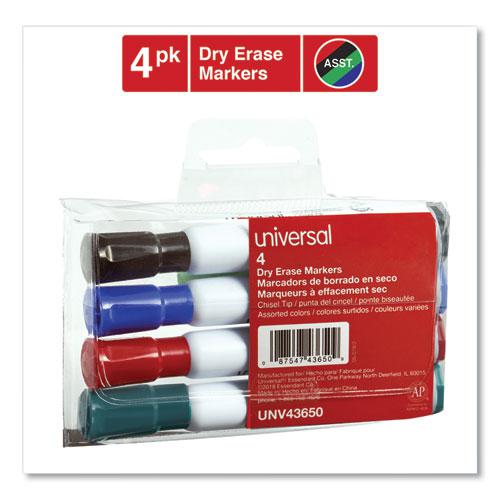 Dry Erase Marker, Broad Chisel Tip, Assorted Colors, 4/Set. Picture 2