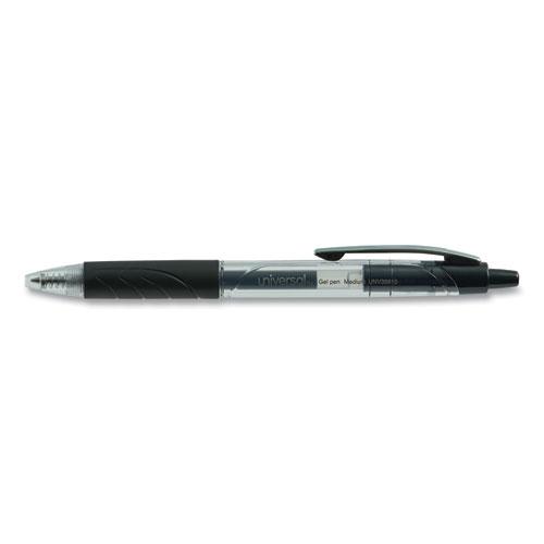 Comfort Grip Gel Pen, Retractable, Medium 0.7 mm, Black Ink, Clear/Black Barrel, 36/Pack. Picture 1