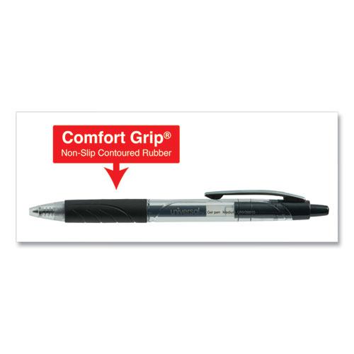Comfort Grip Gel Pen, Retractable, Medium 0.7 mm, Black Ink, Clear/Black Barrel, 36/Pack. Picture 5