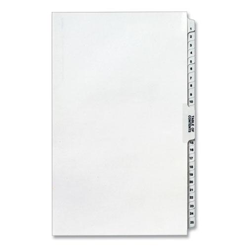 Preprinted Legal Exhibit Side Tab Index Dividers, Avery Style, 26-Tab, 1 to 25, 14 x 8.5, White, 1 Set. Picture 7