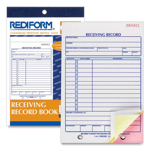 Receiving Record Book, Three-Part Carbonless, 5.56 x 7.94, 50 Forms Total. Picture 3