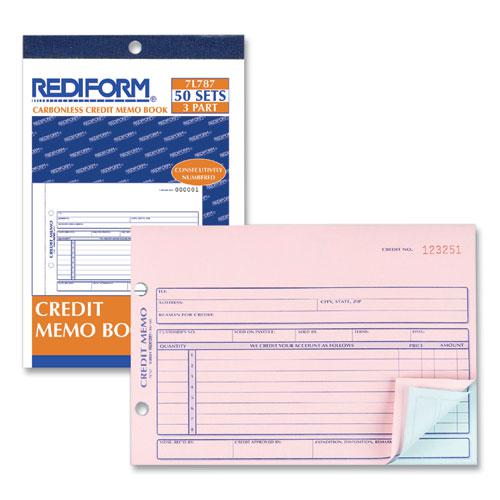 Credit Memo Book, Three-Part Carbonless, 5.5 x 7.88, 50 Forms Total. Picture 2