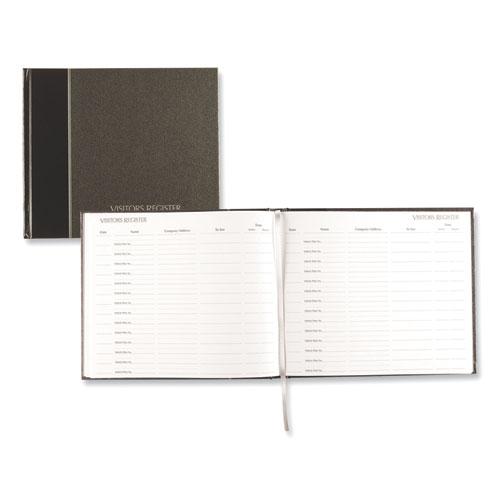 Hardcover Visitor Register Book, Black Cover, 9.78 x 8.5 Sheets, 128 Sheets/Book. Picture 2
