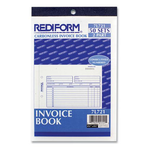 Invoice Book, Two-Part Carbonless, 5.5 x 7.88, 50 Forms Total. Picture 2
