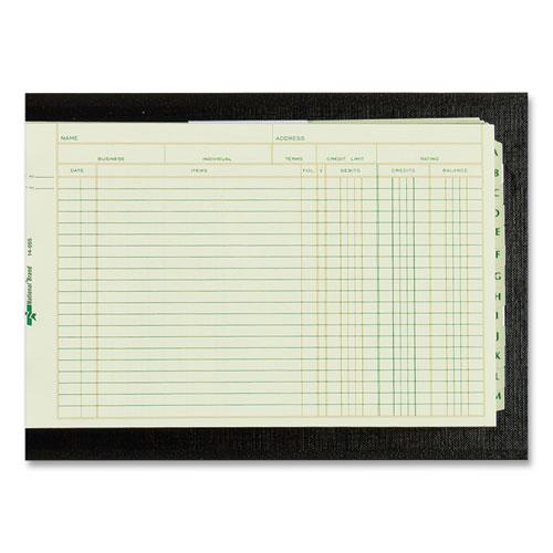 Four-Ring Ledger Binder Kit with A-Z Index, Black Cover, 8.5 x 5 Debit-Credit-Balance Sheets, 100 Sheets/Book. Picture 4