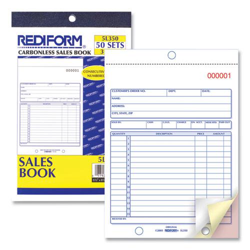 Sales Book, 15 Lines, Three-Part Carbonless, 5.5 x 7.88, 50 Forms Total. Picture 3