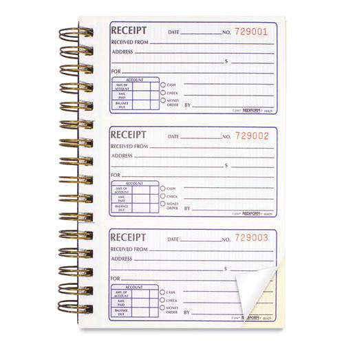 Gold Standard Money Receipt Book, Two-Part Carbonless, 5 x 2.75, 3 Forms/Sheet, 225 Forms Total. Picture 4