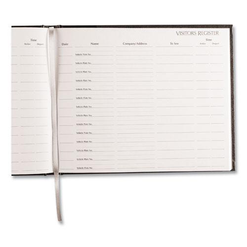Hardcover Visitor Register Book, Black Cover, 9.78 x 8.5 Sheets, 128 Sheets/Book. Picture 4
