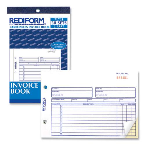 Invoice Book, Two-Part Carbonless, 5.5 x 7.88, 50 Forms Total. Picture 3