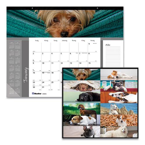 Pets Collection Monthly Desk Pad, Puppies Photography, 22 x 17, Black Binding, Clear Corners, 12-Month (Jan to Dec): 2024. Picture 2