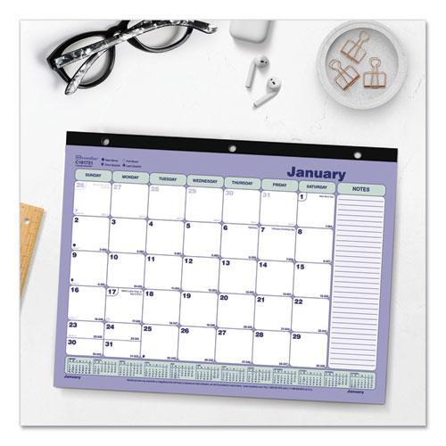 Monthly Desk Pad Calendar, 11 x 8.5, White/Blue/Green Sheets, Black Binding, 12-Month (Jan to Dec): 2024. Picture 3