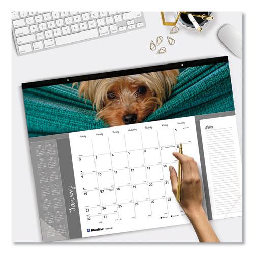 Pets Collection Monthly Desk Pad, Puppies Photography, 22 x 17, Black Binding, Clear Corners, 12-Month (Jan to Dec): 2024. Picture 4