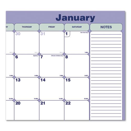 Monthly Desk Pad Calendar, 21.25 x 16, White/Blue/Green Sheets, Black Binding, Black Corners, 12-Month (Jan to Dec): 2024. Picture 2