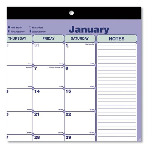 Monthly Desk Pad Calendar, 17.75 x 10.88, White/Blue/Green Sheets, Black Binding, Clear Corners, 12-Month (Jan to Dec): 2024. Picture 4
