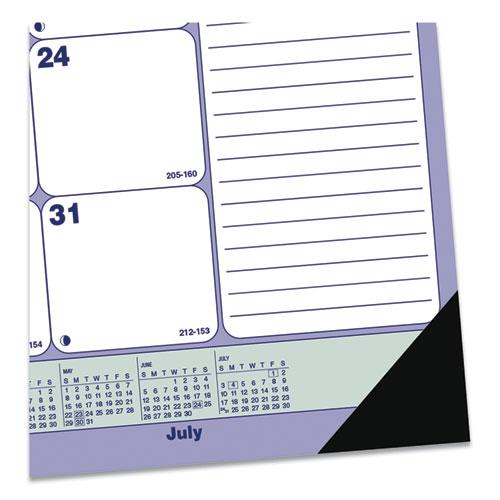 Academic 13-Month Desk Pad Calendar, 21.25 x 16, White/Blue/Green Sheets, Black Headband, 13-Month (July to July): 2024-2025. Picture 2