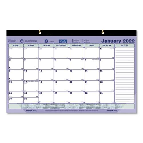 Monthly Desk Pad Calendar, 17.75 x 10.88, White/Blue/Green Sheets, Black Binding, Clear Corners, 12-Month (Jan to Dec): 2024. Picture 3