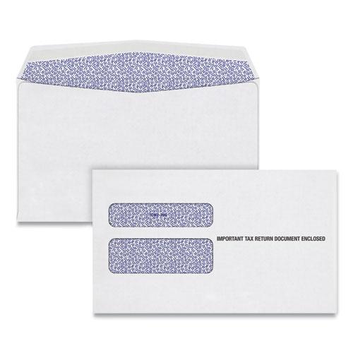 W-2 Laser Double Window Envelope, Commercial Flap, Gummed Closure, 5.63 x 9, White, 24/Pack. Picture 1
