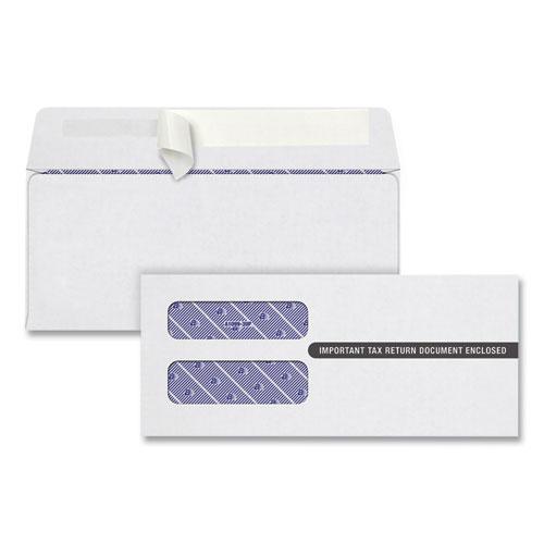 1099 Double Window Envelope, Commercial Flap, Self-Adhesive Closure, 3.75 x 8.75, White, 24/Pack. Picture 1