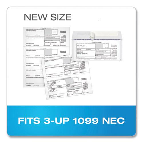 1099 Double Window Envelope, Commercial Flap, Self-Adhesive Closure, 3.75 x 8.75, White, 24/Pack. Picture 3