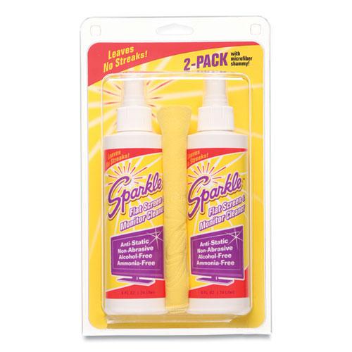 Flat Screen and Monitor Cleaner, Pleasant Scent, 8 oz Bottle, 2/Pack, 6/Carton. Picture 4