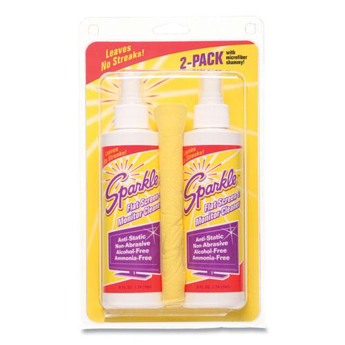 Flat Screen and Monitor Cleaner, Pleasant Scent, 8 oz Bottle, 2/Pack, 6/Carton. Picture 5